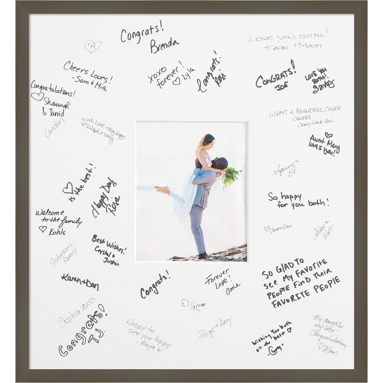 Svelte Signature Mat Picture Frame, Photo Frame Wedding Guest Book Alternative, Autograph Picture Mat for Signature Board, Wedding Celebrations Graduations Support Encouragement or Retirement